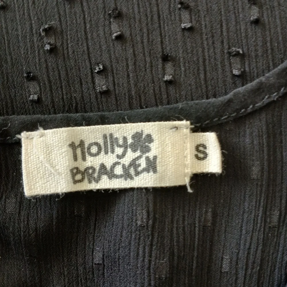 MOLLY BRACKEN Black Swiss Dot Sheer & Jersy  Women's Top Cap slv   Sz S - Picture 14 of 16